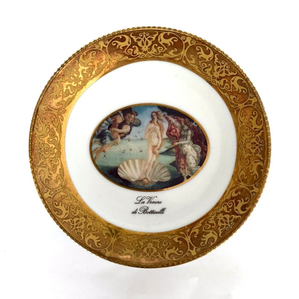 Vintage Limoges France Decore a La Main Trinket Dish La Venere di Botticelli